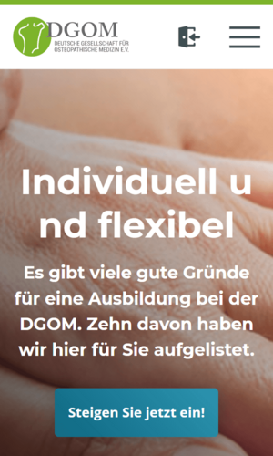 Mobilversion „DGOM - Deutsche Gesellschaft für Osteo­pathische Medizin e.V” von numero2