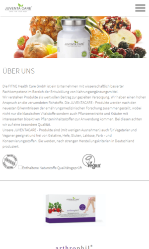 Mobilversion „Juventa Healthcare - Care for your Body” von numero2