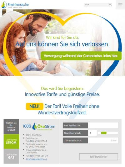Tablet-Darstellung „Rheinhessische Energie- und Wasser­versorgungs-GmbH” von numero2