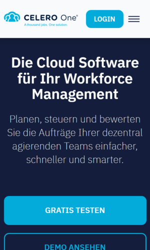 Mobilversion „CELERO One Cloudsoftware” von numero2