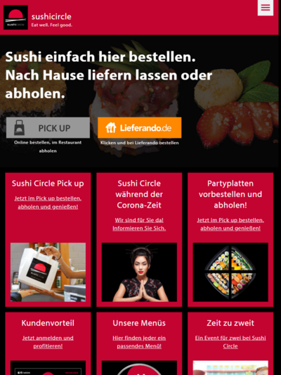 Tablet-Darstellung „Sushi Circle Gastronomie GmbH” von numero2