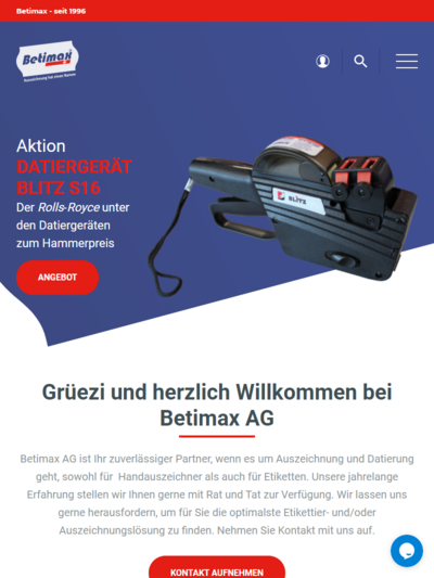 Tablet-Darstellung „Betimax AG” von numero2