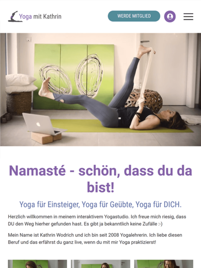 Tablet-Darstellung „Yoga mit Kathrin” von numero2