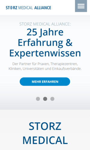 Mobilversion „Storzmedical Alliance - Exklusiv-Händler der STORZ MEDICAL AG in Deutschland.” von numero2