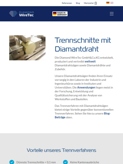 Tablet-Darstellung „Diamond WireTec” von numero2