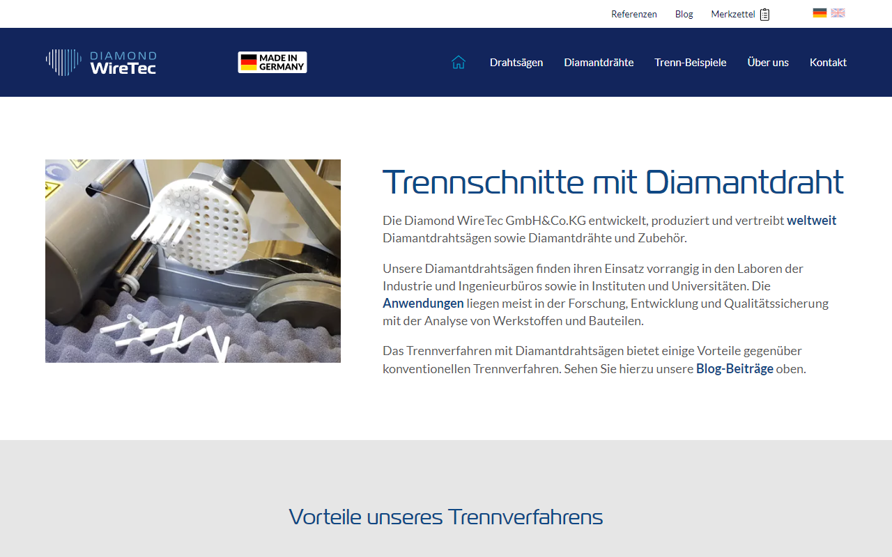 Desktopansicht „Diamond WireTec” von numero2