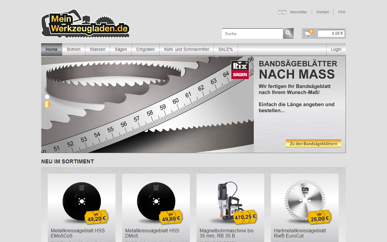 Desktopansicht „Mein Werkzeugladen - Onlineshop für Werkzeuge und Maschinen” von numero2