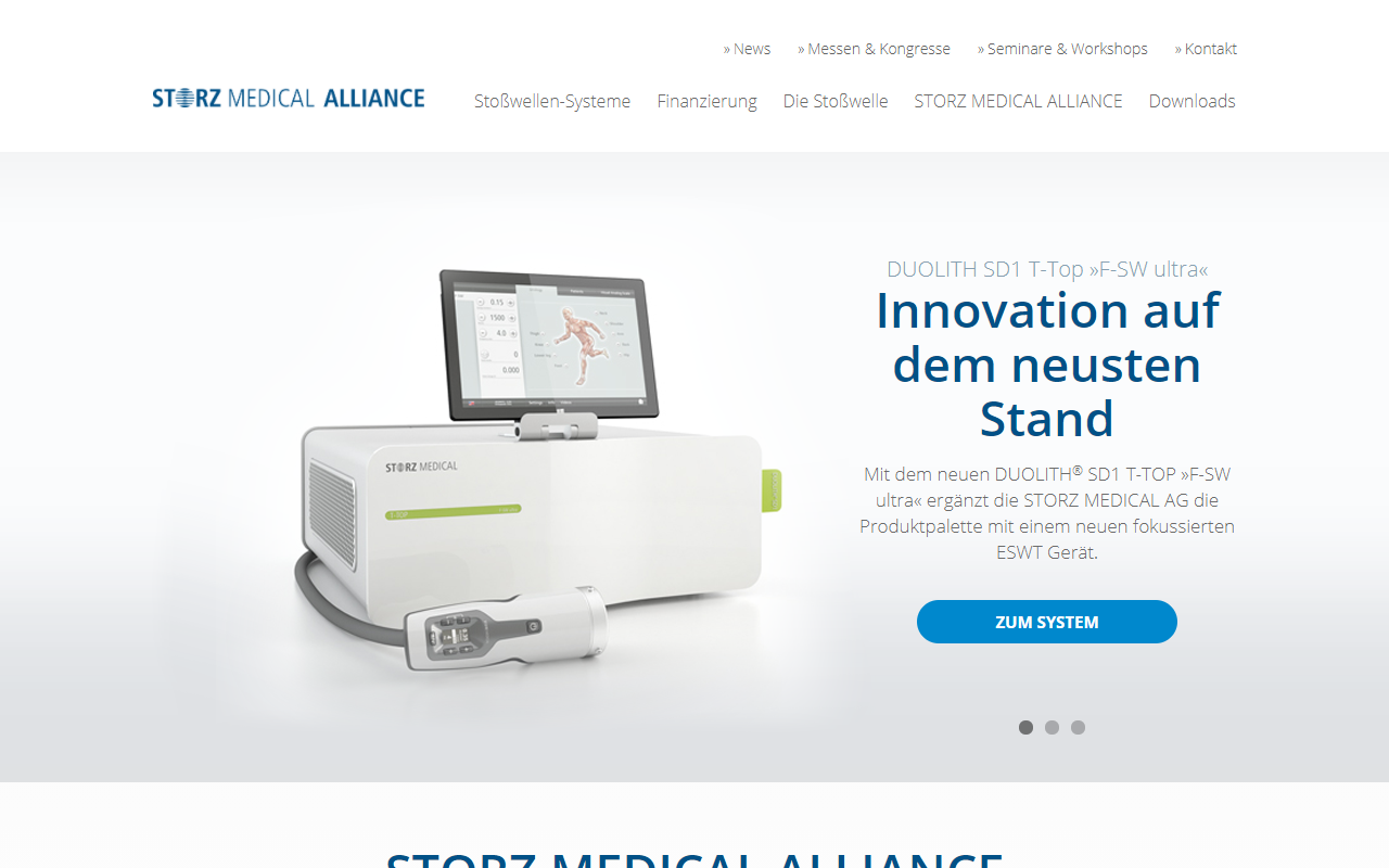 Desktopansicht „Storzmedical Alliance - Exklusiv-Händler der STORZ MEDICAL AG in Deutschland.” von numero2