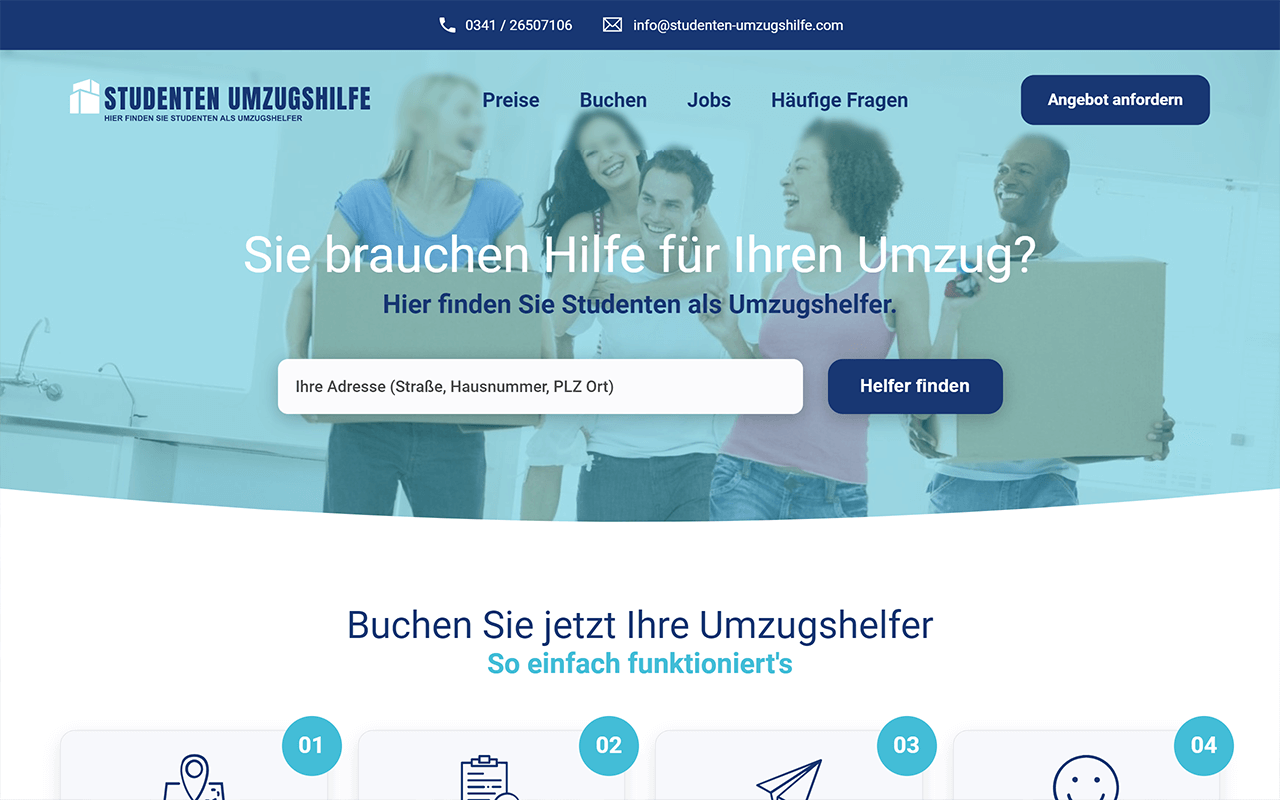 Desktopansicht „Studenten Umzugshilfe” von numero2